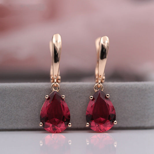 Ladies Long Earrings Fashion Party Jewelry Natural Zircon