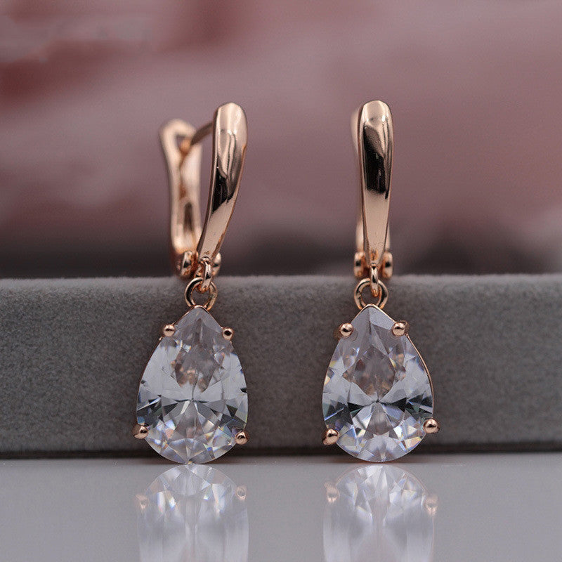 Ladies Long Earrings Fashion Party Jewelry Natural Zircon