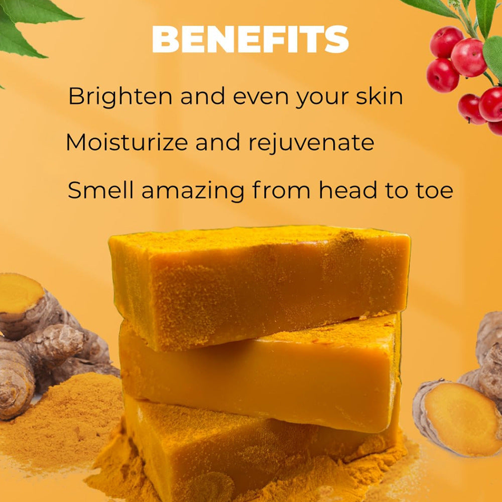 Turmeric Kojic Soap Turmeric Kojic Acid Soap Handmade Skin Products Natural Turmeric Soap Bar Skin Clean Dark Spot Remover Moist Bathing Facial Soap