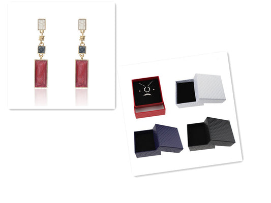 Rectangular earrings temperament long earrings