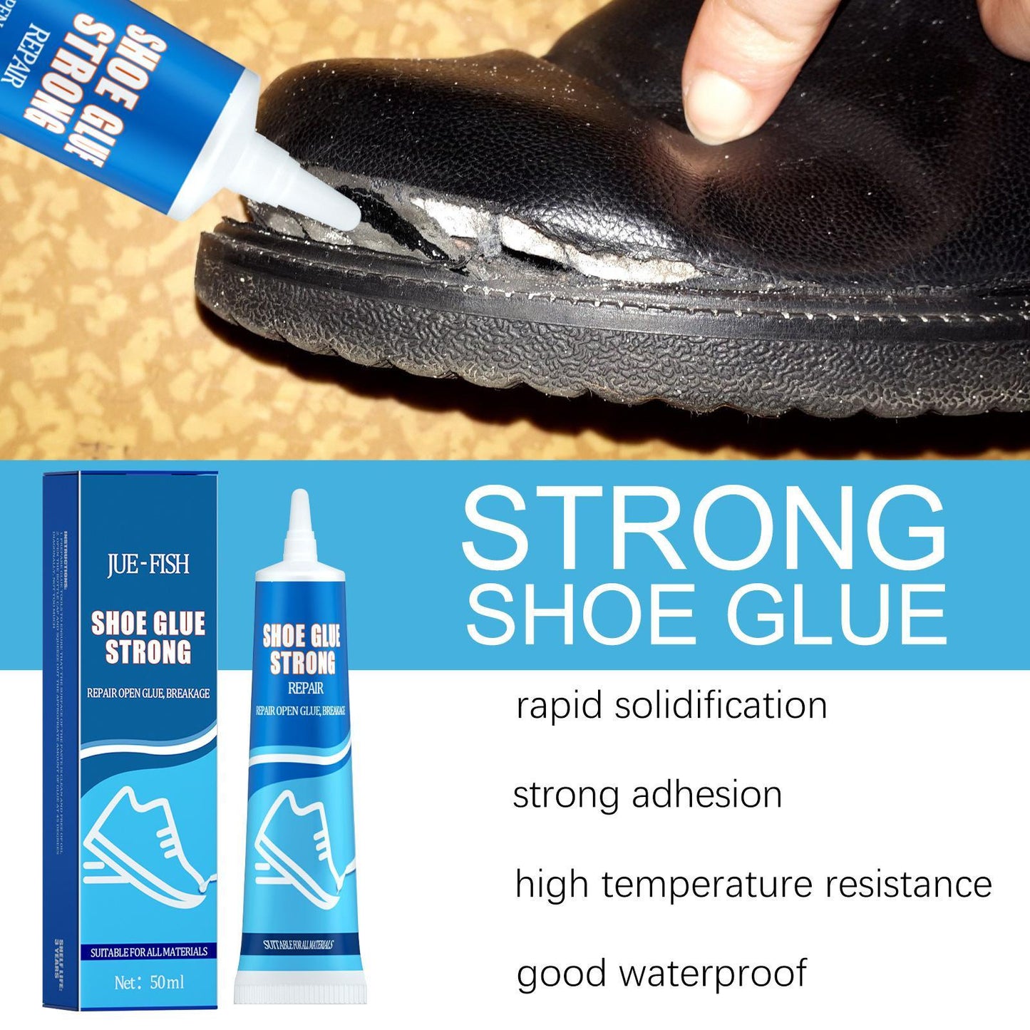 Multi-Purpose Shoe Repair Glue - 50ML, Waterproof Adhesive For Leather Shoes, Sports Shoes, And Sneakers. This Versatile Glue Provides Strong, Durable Bonding For All Your Footwear Repair Needs.