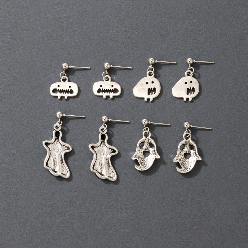 Accessories Halloween Simple Earrings Silver Ins Cold