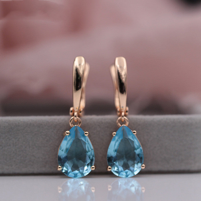 Ladies Long Earrings Fashion Party Jewelry Natural Zircon