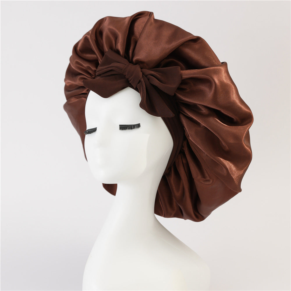 New Silk Bonnet For Sleeping Women Satin Bonnet Hair Bonnet Night Sleep Cap Scarf Wrap For Curly Hair With Tie Band For Curly Hair