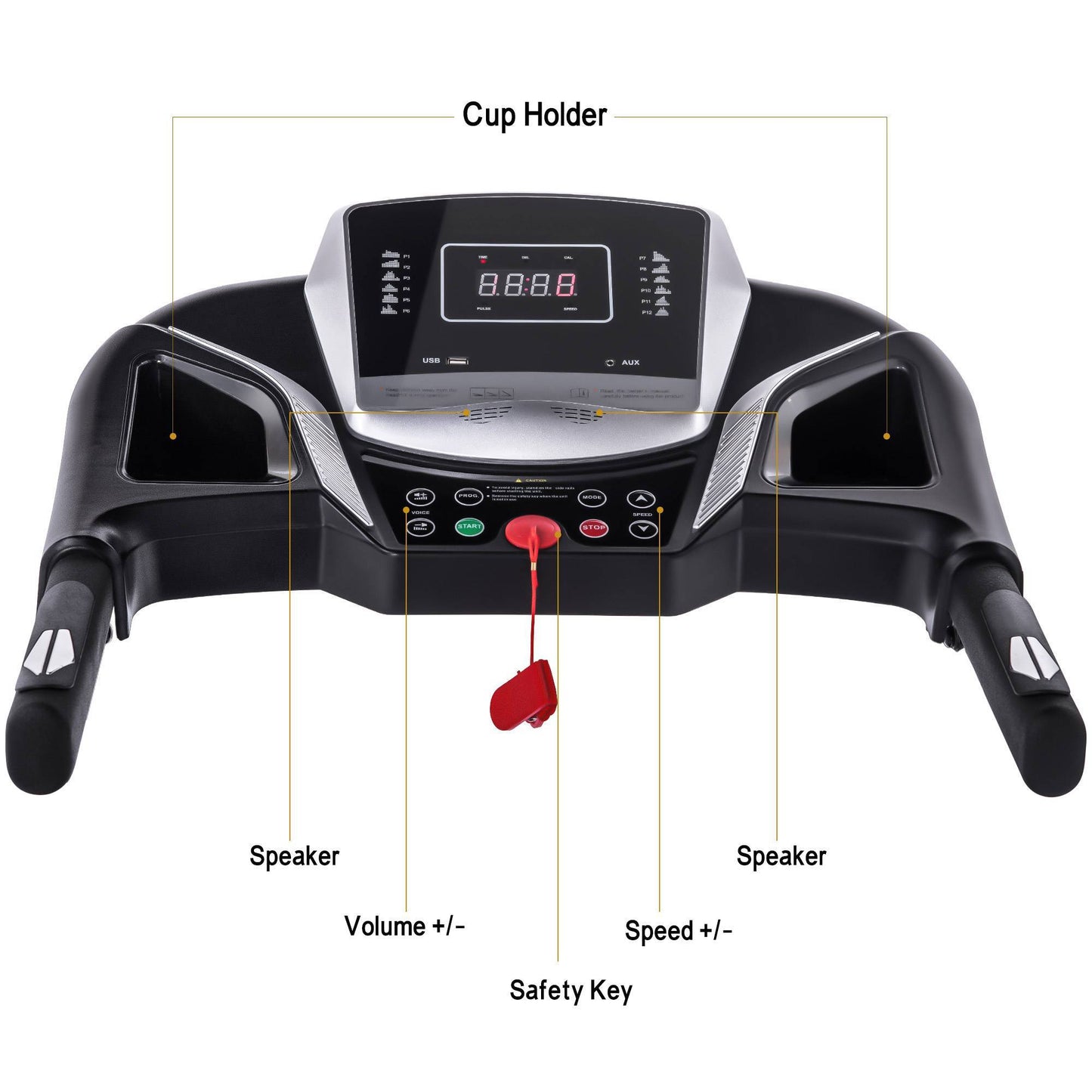 Folding Treadmill Electric Running Machine Walking Jogging Machine With 3 Level