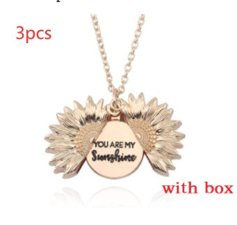 Sunflower Double Lettering Necklace