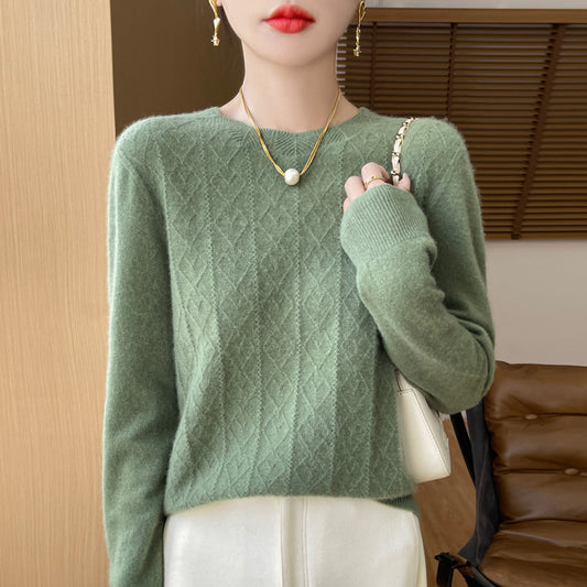 Front Line Ready-made Garments Round Neck Woolen Sweater Autumn And Winter Fashion Twisted Flower