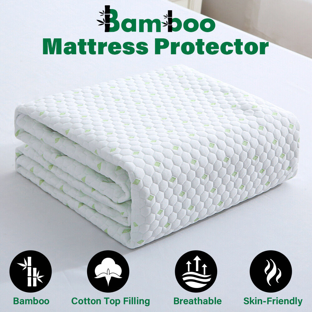 Waterproof Mattress Protector Bamboo Cotton Mattress Cover Fitted Cover T-F-Q-K