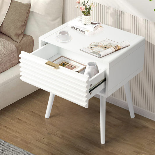 Solid Wood One Drawer Bedside Table With Density Board Sticker