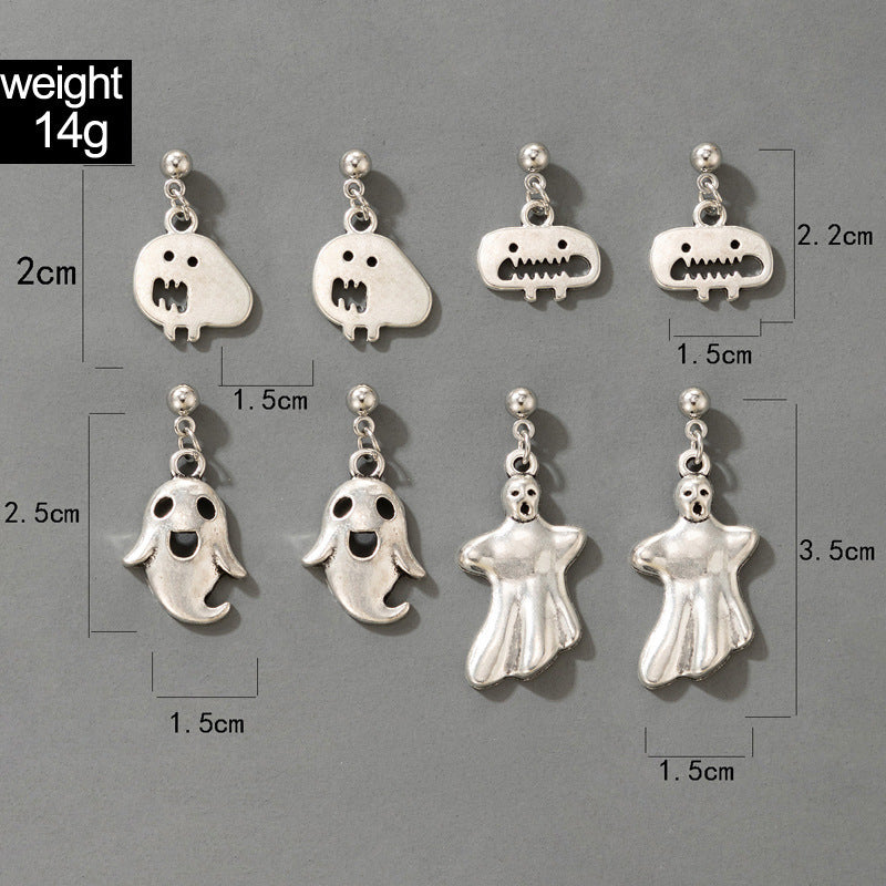 Accessories Halloween Simple Earrings Silver Ins Cold