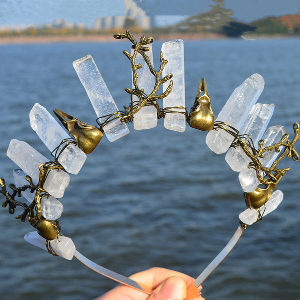 Natural Crystal Handmade Crown Hair Band