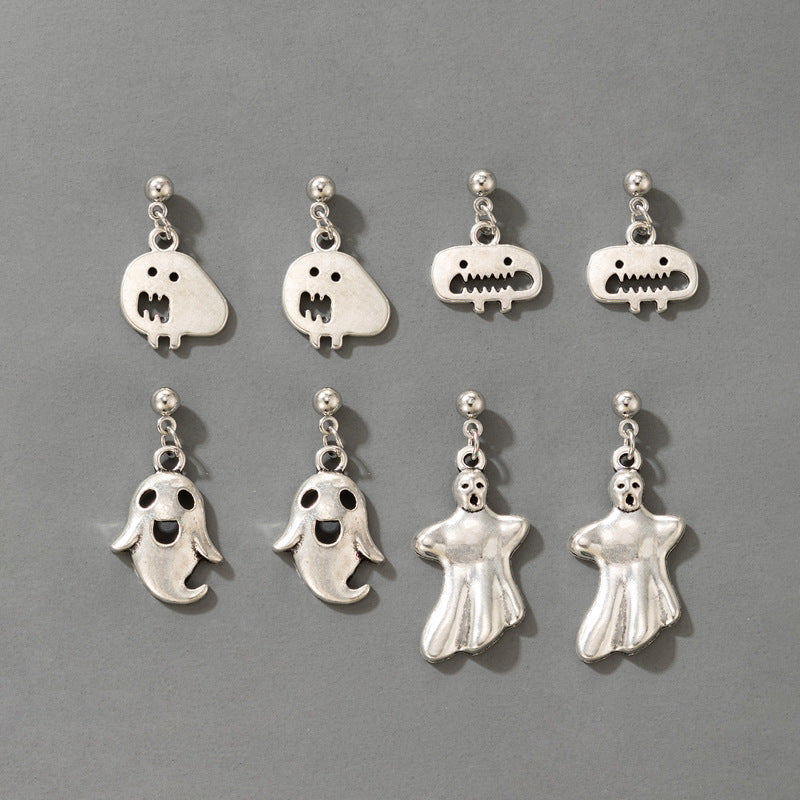 Accessories Halloween Simple Earrings Silver Ins Cold