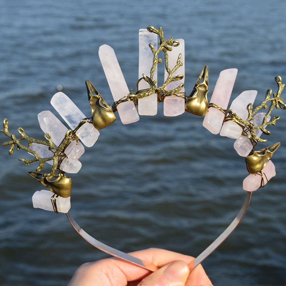 Natural Crystal Handmade Crown Hair Band