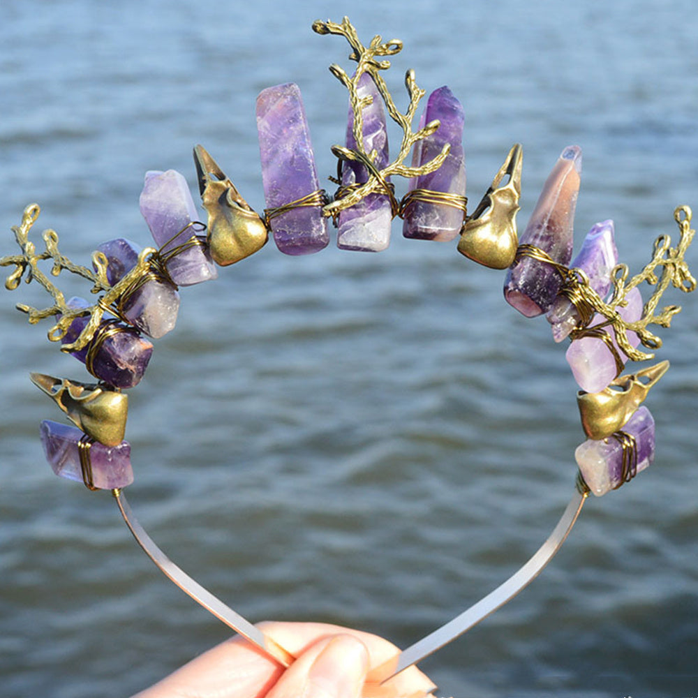 Natural Crystal Handmade Crown Hair Band