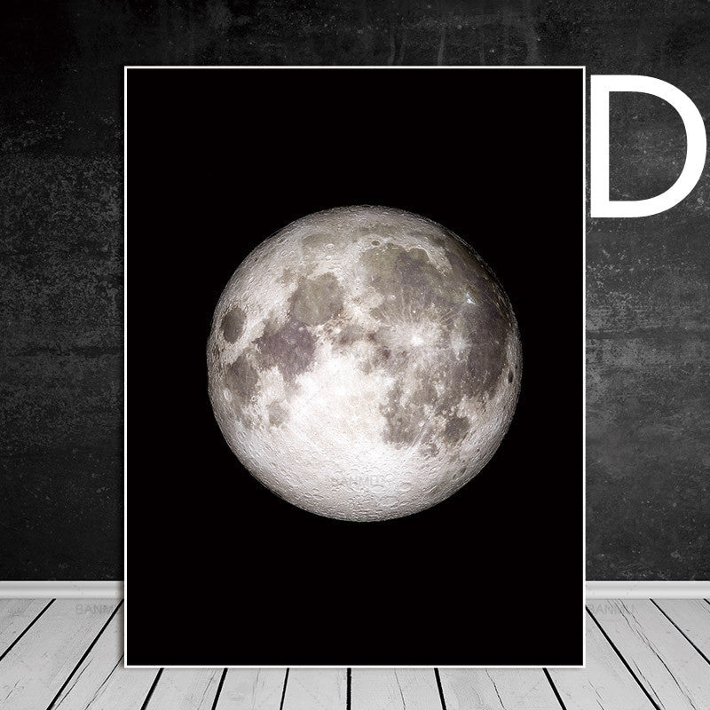 Abstract Moon Phase Change Astronomical Satellite Home Decoration Canvas Painting