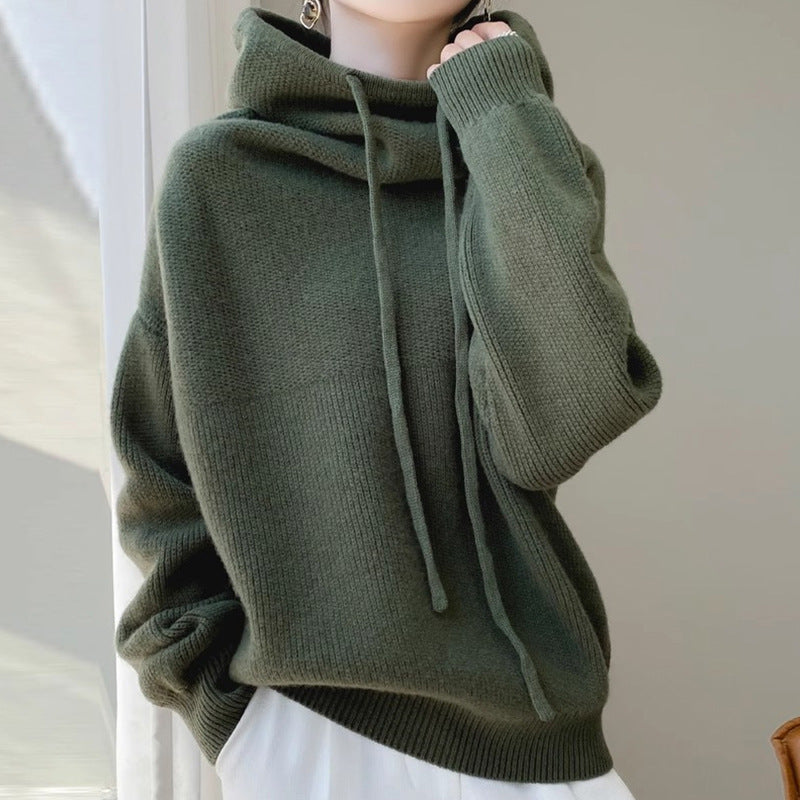 Women's Sweater Thicken Lazy Style All-match Long-sleeved Autumn Winter Warm Casual Sweater For Women