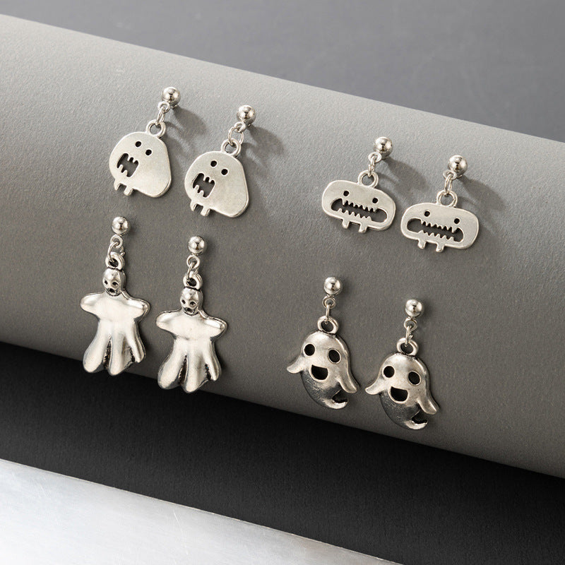 Accessories Halloween Simple Earrings Silver Ins Cold