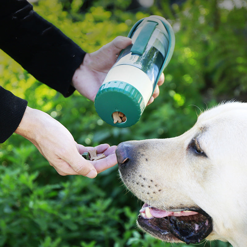 2 In 1 Multifunction Pet Dog Water Bottle Silicone Foldable Portable Puppy Food Bowl Drinking Dispenser Travel Labrador Supplies Pet Products