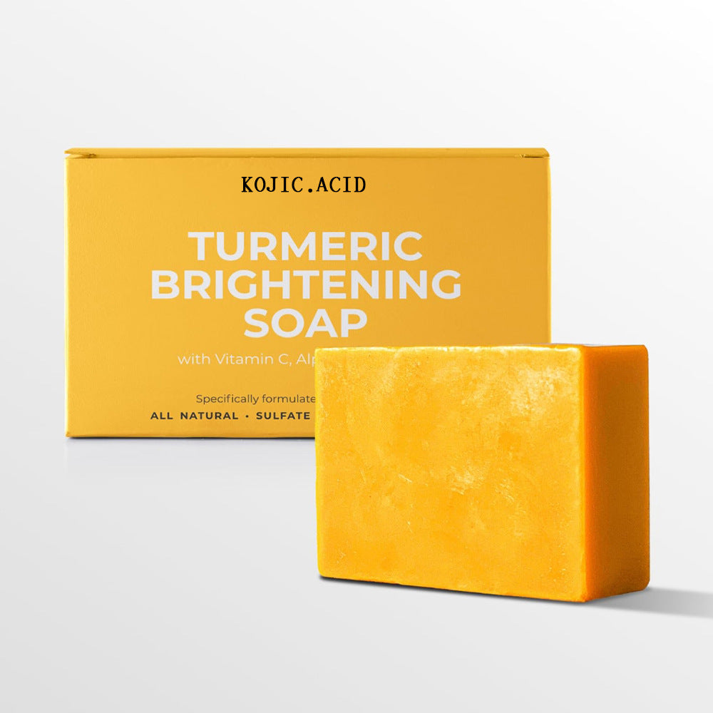 Turmeric Kojic Soap Turmeric Kojic Acid Soap Handmade Skin Products Natural Turmeric Soap Bar Skin Clean Dark Spot Remover Moist Bathing Facial Soap